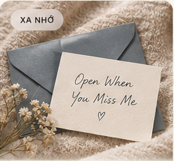 Phong thư Open When You Miss Me trên lớp vải mềm