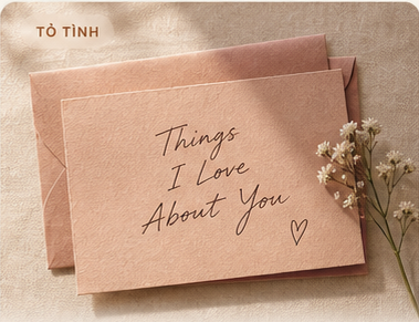 Bộ thiệp hồng Things I Love About You với hoa baby